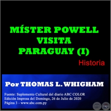 MÍSTER POWELL VISITA PARAGUAY (I) - Por THOMAS L. WHIGHAM - Domingo, 26 de Julio de 2020